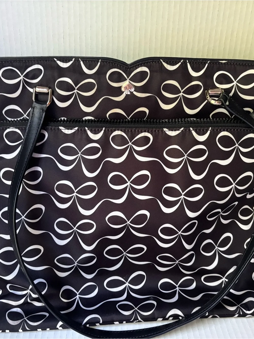 Kate Spade Black and White Bow large Tote